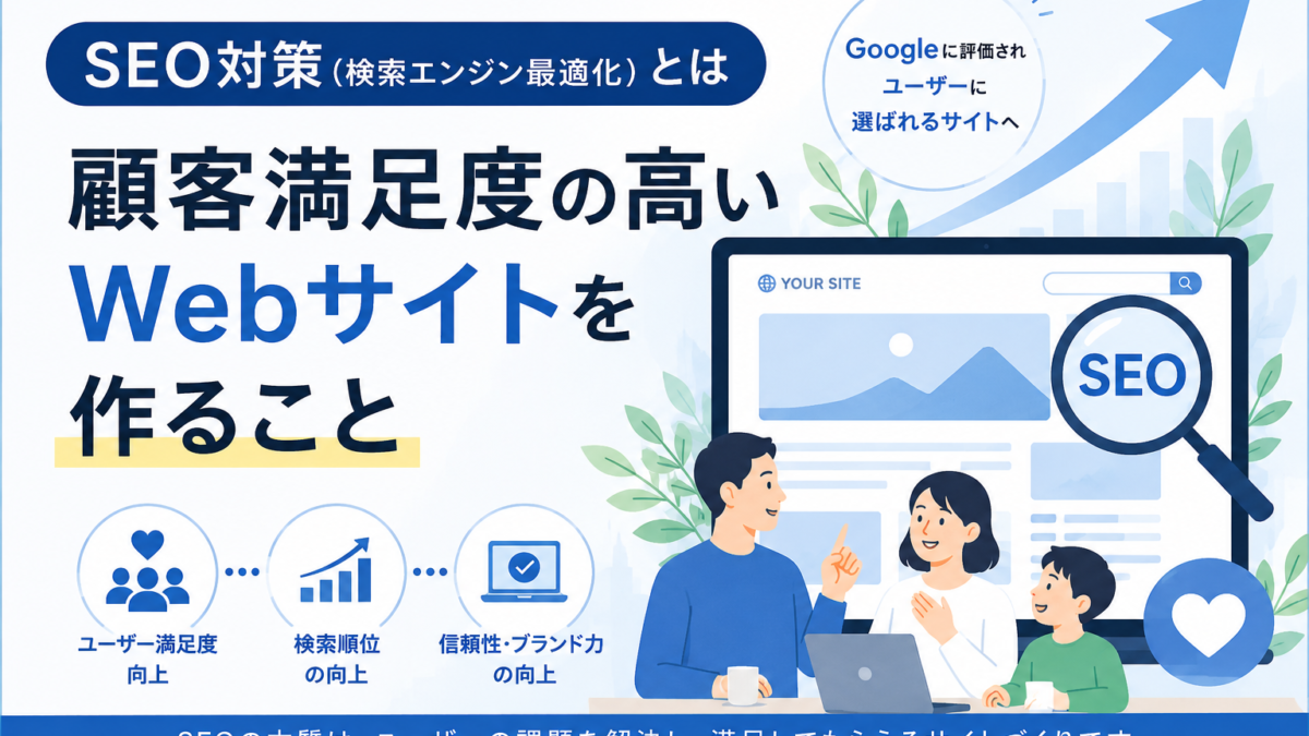 SEO対策(検索エンジン最適化)とは顧客満足度の高いWebサイトを作ること