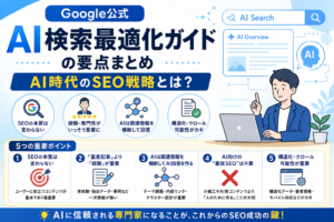 【Google公式情報】生成AI検索（AI Overviews）時代のSEO対策ガイド。私たちが今「やるべきこと・不要なこと」